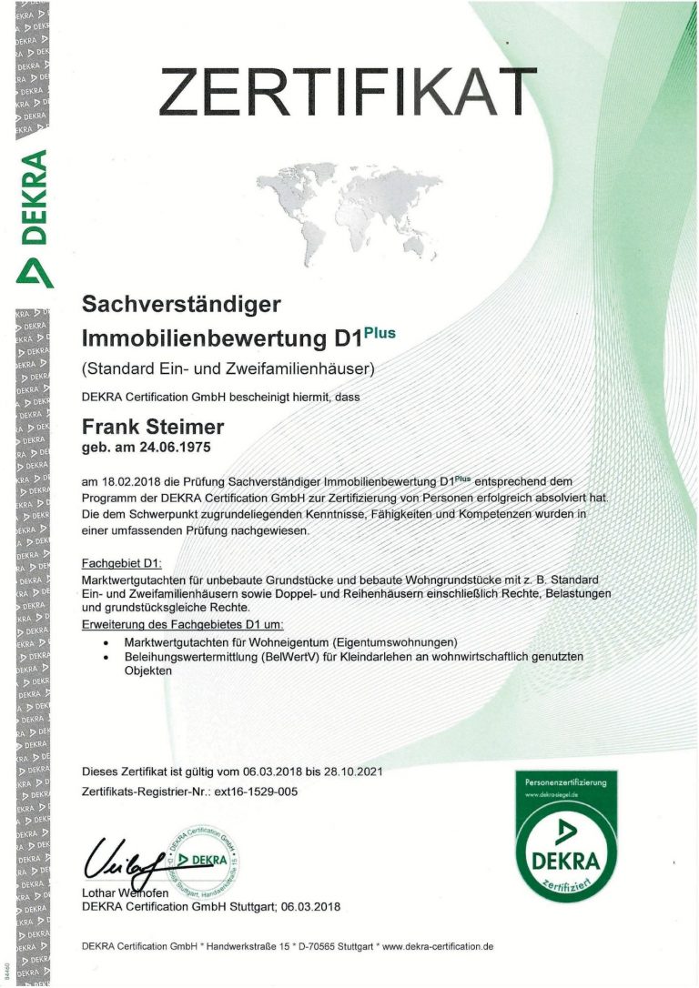 Sachverständiger Immobilienbewertung